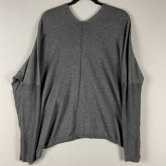 Kerisma Oversized Sweater Womens Small Medium Gray V-Neck Lagenlook Relaxed Boho - Picture 12 of 16